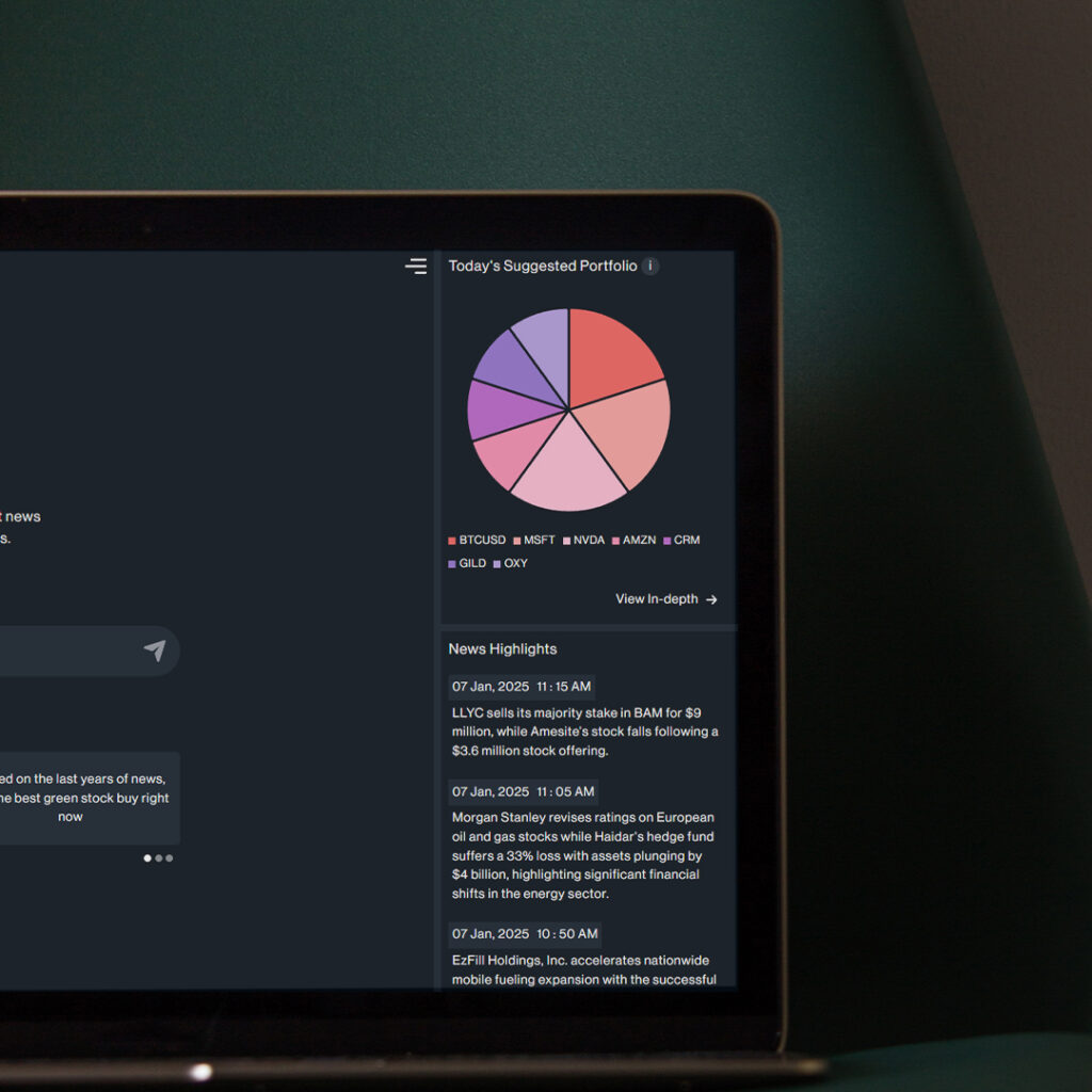TraderAlgo trading app interface with weekly signals and performance data